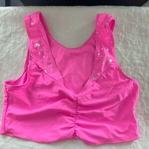 DANGCOS Pink 70s 80s top for Women Hippie Disco Costume